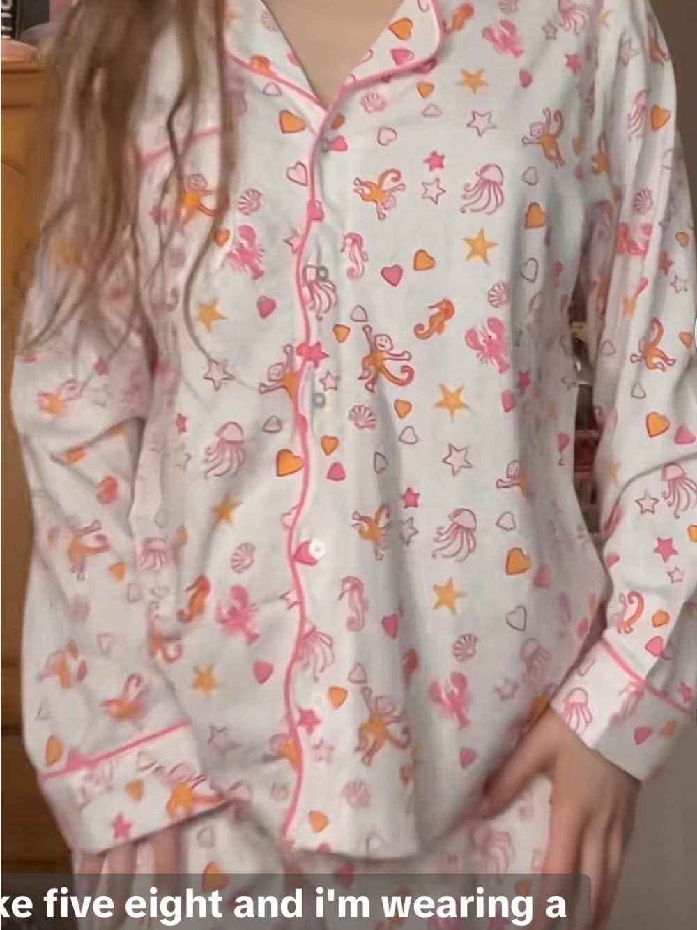 🐙 Roller Rabbit Sea Life Pink and Peach Cotton Pajama Set 🐒 - Picture 5 of 11